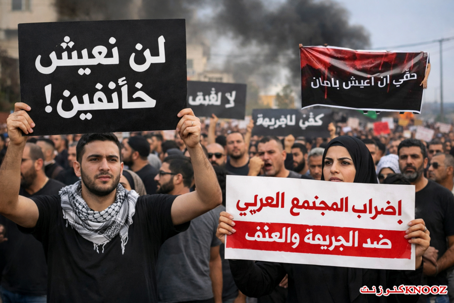 إضراب المجتمع العربي ضد الجريمة والعنف